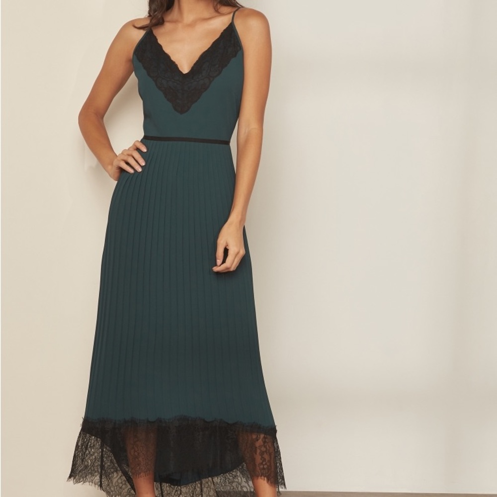 J.Crew Grand Rapids Pleated Lace Trim Dress